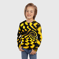 Лонгслив детский Желтая футболка с воронкой, цвет: 3D-принт — фото 2