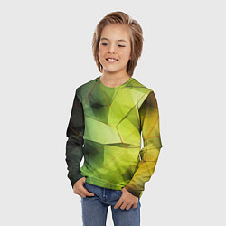 Лонгслив детский Зеленая текстура объемная, цвет: 3D-принт — фото 2
