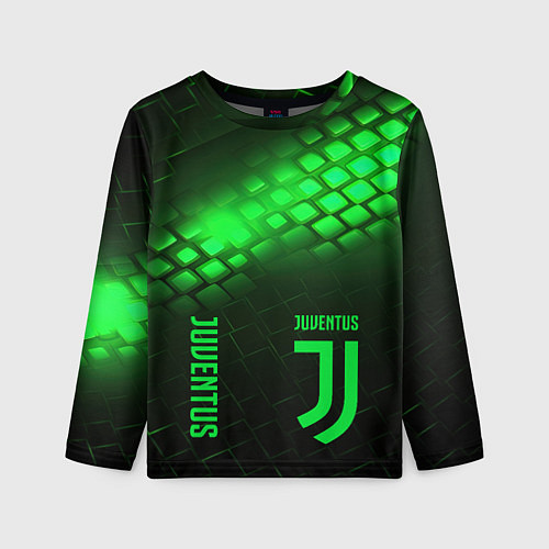 Детский лонгслив Juventus green logo neon / 3D-принт – фото 1