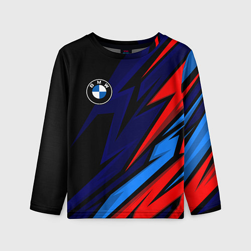 Детский лонгслив BMW - m colors and black / 3D-принт – фото 1