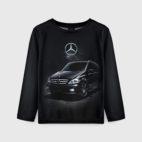 Детский лонгслив Mercedes black / 3D-принт – фото 1