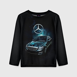 Лонгслив детский Mercedes Benz dark style, цвет: 3D-принт