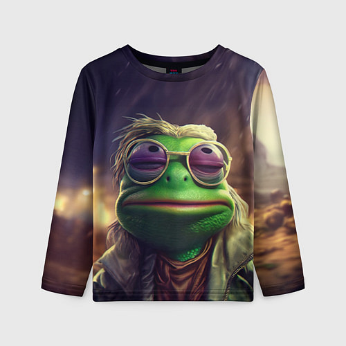 Детский лонгслив Пеппи хиппи стиль / 3D-принт – фото 1