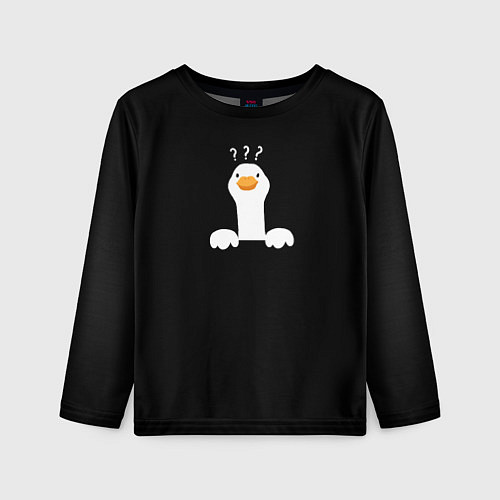 Детский лонгслив Вопрошающий гусь / 3D-принт – фото 1
