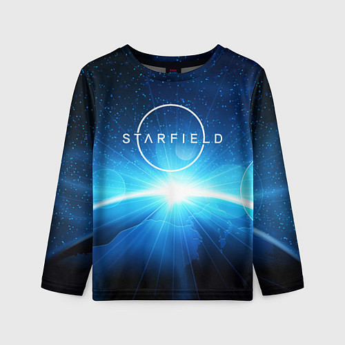 Детский лонгслив Logo Starfield space / 3D-принт – фото 1