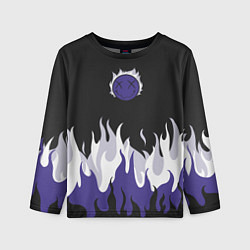 Детский лонгслив Black fire emoji