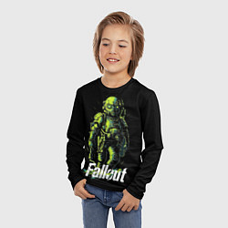 Лонгслив детский Fallout green, цвет: 3D-принт — фото 2