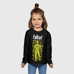 Лонгслив детский Фалаут желтая силовая броня, цвет: 3D-принт — фото 2
