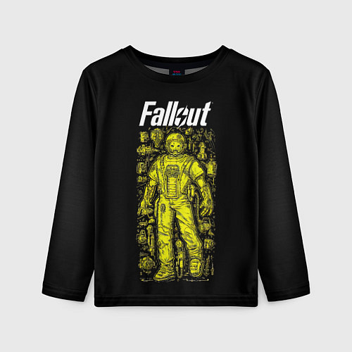 Детский лонгслив Фалаут желтая силовая броня / 3D-принт – фото 1