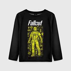 Лонгслив детский Фалаут желтая силовая броня, цвет: 3D-принт