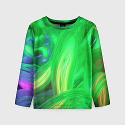 Детский лонгслив Зеленая абстракция