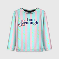 Детский лонгслив I am Kenough - фраза и костюм Кена в полоску