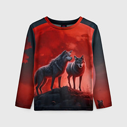 Лонгслив детский Кровавая луна, цвет: 3D-принт