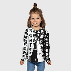 Лонгслив детский Рукия и иероглифы - Блич, цвет: 3D-принт — фото 2