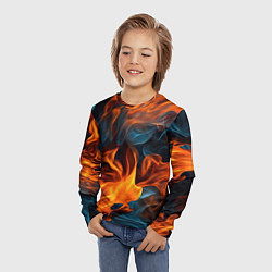Лонгслив детский Пламя огня, цвет: 3D-принт — фото 2