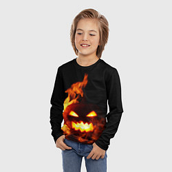 Лонгслив детский Тыква в огне, цвет: 3D-принт — фото 2