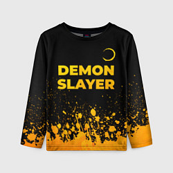 Детский лонгслив Demon Slayer - gold gradient: символ сверху