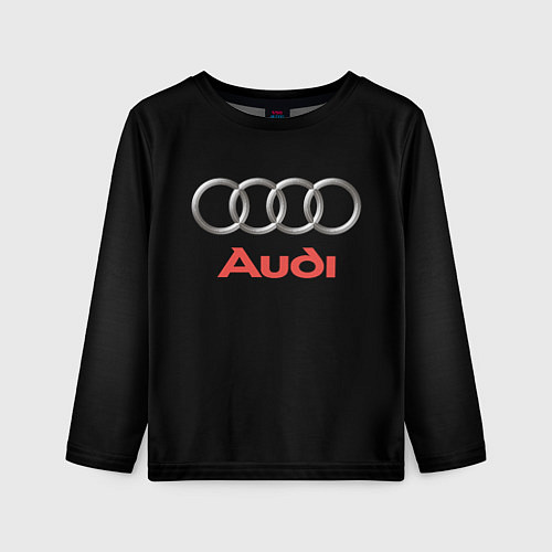 Детский лонгслив Audi sport на чёрном / 3D-принт – фото 1