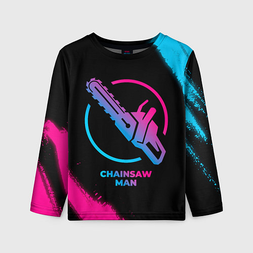 Детский лонгслив Chainsaw Man - neon gradient / 3D-принт – фото 1