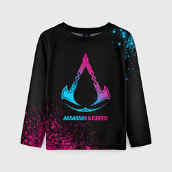 Детский лонгслив Assassins Creed - neon gradient