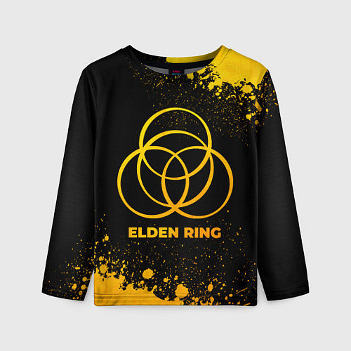 Детский лонгслив Elden Ring - gold gradient / 3D-принт – фото 1