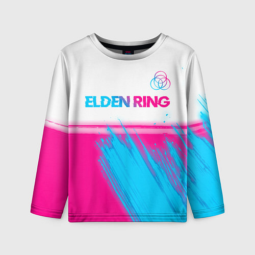 Детский лонгслив Elden Ring neon gradient style: символ сверху / 3D-принт – фото 1