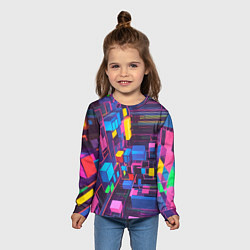 Лонгслив детский Пространство с кубами, цвет: 3D-принт — фото 2