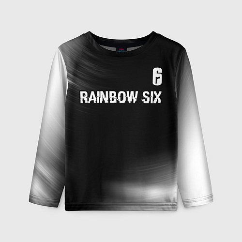 Детский лонгслив Rainbow Six glitch на темном фоне: символ сверху / 3D-принт – фото 1