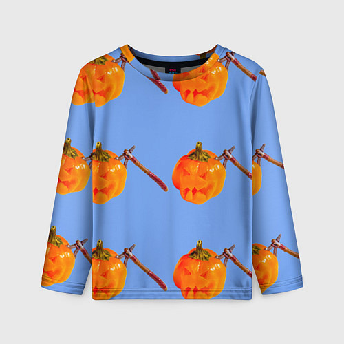 Детский лонгслив Тыква с топором-Хэллоуин / 3D-принт – фото 1