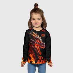 Лонгслив детский Огненный дракон 2024 год, цвет: 3D-принт — фото 2