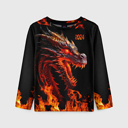 Лонгслив детский Огненный дракон 2024 год, цвет: 3D-принт