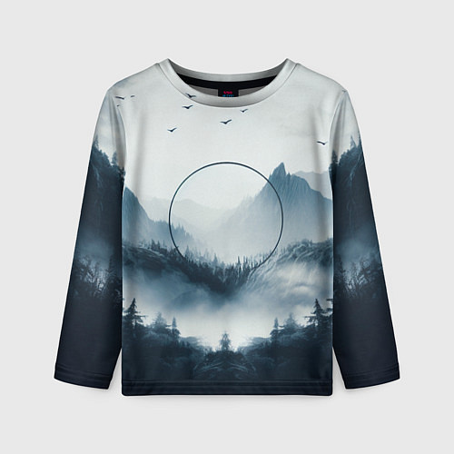 Детский лонгслив Утренние горы / 3D-принт – фото 1