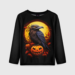 Детский лонгслив Halloween - ворон и тыква