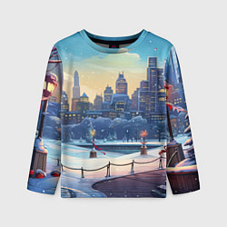 Детский лонгслив Зимний большой город
