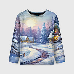 Детский лонгслив Тропинка к новогоднему дому
