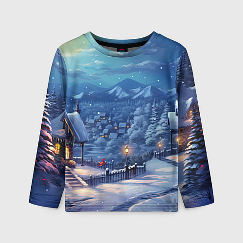 Детский лонгслив Предновогоняя ночь / 3D-принт – фото 1