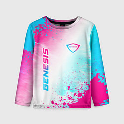 Лонгслив детский Genesis neon gradient style вертикально, цвет: 3D-принт