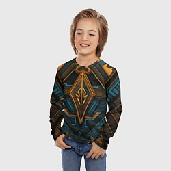 Лонгслив детский Орнамент с ромбами в египетском стиле, цвет: 3D-принт — фото 2