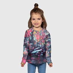Лонгслив детский Футуристичный автомобиль, цвет: 3D-принт — фото 2