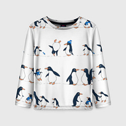 Лонгслив детский Семейство пингвинов на прогулке, цвет: 3D-принт
