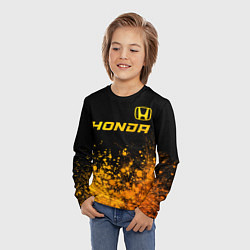 Лонгслив детский Honda - gold gradient посередине, цвет: 3D-принт — фото 2