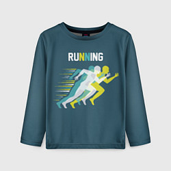 Лонгслив детский Бег, цвет: 3D-принт