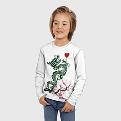 Лонгслив детский Дракон на сакуре, цвет: 3D-принт — фото 2