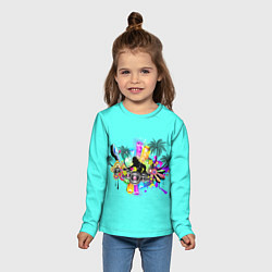 Лонгслив детский Ночной клуб музыка дискотека, цвет: 3D-принт — фото 2
