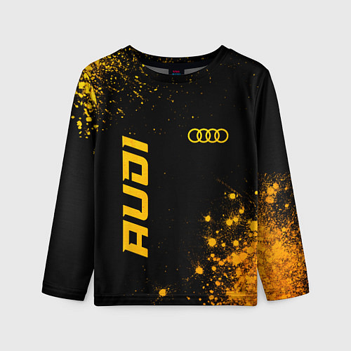 Детский лонгслив Audi - gold gradient вертикально / 3D-принт – фото 1