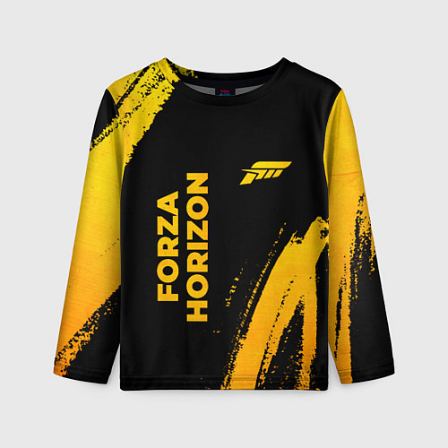 Детский лонгслив Forza Horizon - gold gradient вертикально / 3D-принт – фото 1
