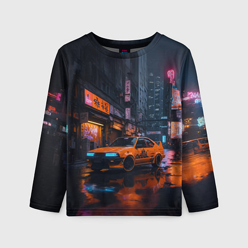 Детский лонгслив Оранжевый автомобиль / 3D-принт – фото 1