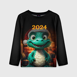 Детский лонгслив Зеленый дракон 2024