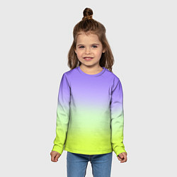 Лонгслив детский Фиолетовый мятный и желто-зеленый градиент, цвет: 3D-принт — фото 2