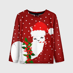 Лонгслив детский Лама - альпака с леденцом, цвет: 3D-принт